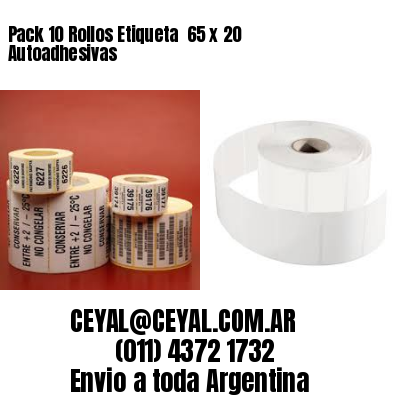 Pack 10 Rollos Etiqueta  65 x 20 Autoadhesivas