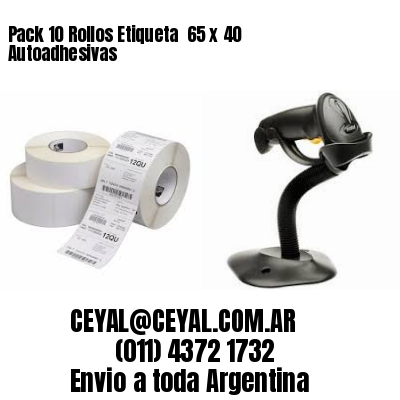 Pack 10 Rollos Etiqueta  65 x 40 Autoadhesivas