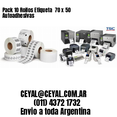 Pack 10 Rollos Etiqueta  70 x 50 Autoadhesivas