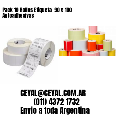Pack 10 Rollos Etiqueta  90 x 100 Autoadhesivas