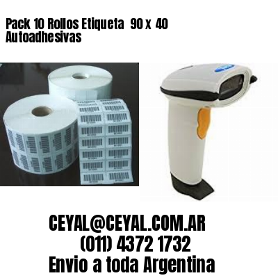 Pack 10 Rollos Etiqueta  90 x 40 Autoadhesivas
