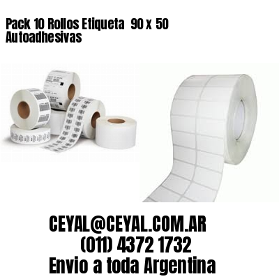 Pack 10 Rollos Etiqueta  90 x 50 Autoadhesivas