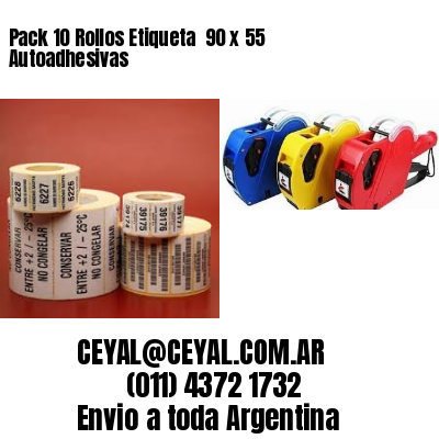 Pack 10 Rollos Etiqueta  90 x 55 Autoadhesivas