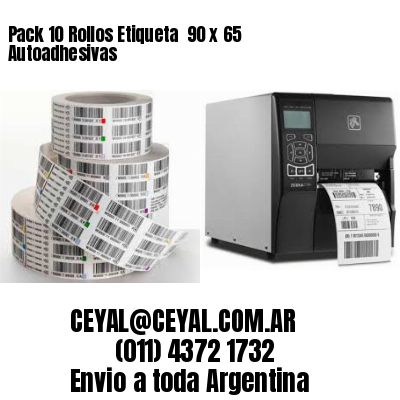 Pack 10 Rollos Etiqueta  90 x 65 Autoadhesivas