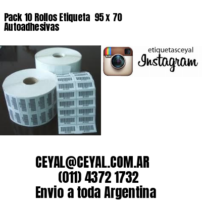 Pack 10 Rollos Etiqueta  95 x 70 Autoadhesivas