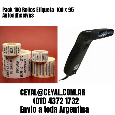 Pack 100 Rollos Etiqueta  100 x 95 Autoadhesivas