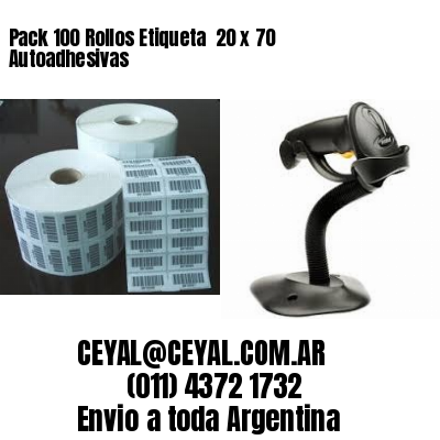 Pack 100 Rollos Etiqueta  20 x 70 Autoadhesivas