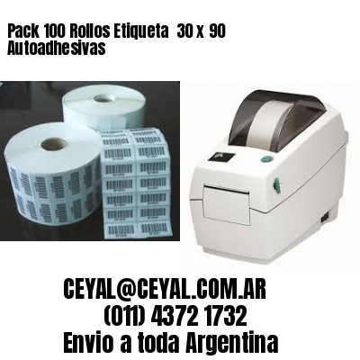 Pack 100 Rollos Etiqueta  30 x 90 Autoadhesivas