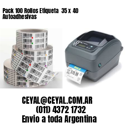 Pack 100 Rollos Etiqueta  35 x 40 Autoadhesivas
