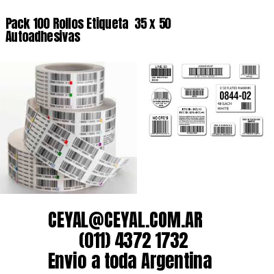 Pack 100 Rollos Etiqueta  35 x 50 Autoadhesivas