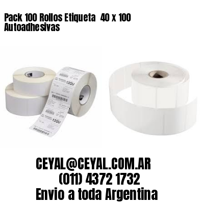 Pack 100 Rollos Etiqueta  40 x 100 Autoadhesivas