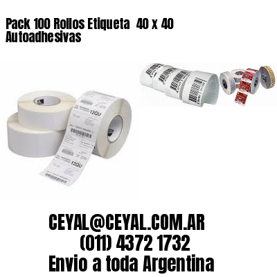 Pack 100 Rollos Etiqueta  40 x 40 Autoadhesivas