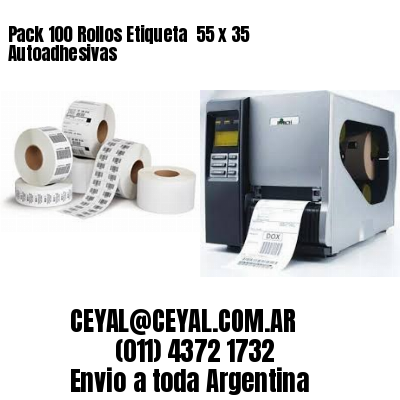 Pack 100 Rollos Etiqueta  55 x 35 Autoadhesivas