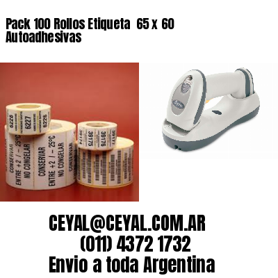 Pack 100 Rollos Etiqueta  65 x 60 Autoadhesivas