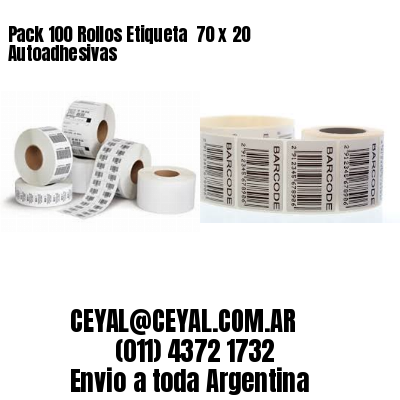 Pack 100 Rollos Etiqueta  70 x 20 Autoadhesivas