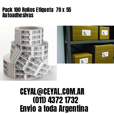 Pack 100 Rollos Etiqueta  70 x 55 Autoadhesivas
