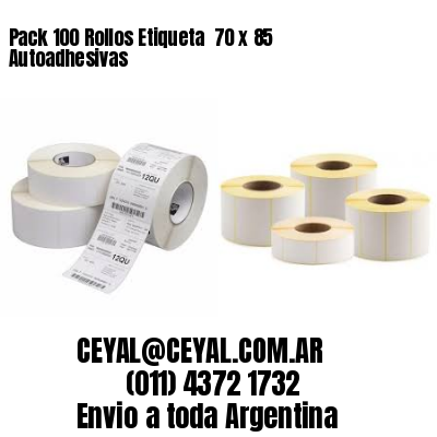 Pack 100 Rollos Etiqueta  70 x 85 Autoadhesivas
