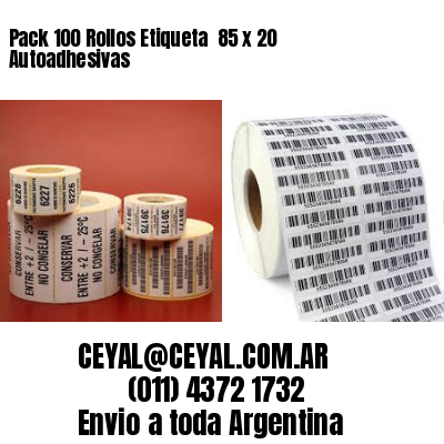 Pack 100 Rollos Etiqueta  85 x 20 Autoadhesivas