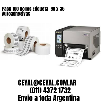 Pack 100 Rollos Etiqueta  90 x 35 Autoadhesivas