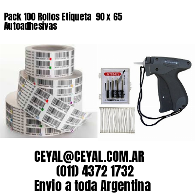 Pack 100 Rollos Etiqueta  90 x 65 Autoadhesivas