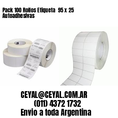 Pack 100 Rollos Etiqueta  95 x 25 Autoadhesivas