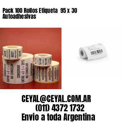Pack 100 Rollos Etiqueta  95 x 30 Autoadhesivas