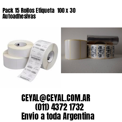 Pack 15 Rollos Etiqueta  100 x 30 Autoadhesivas