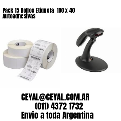 Pack 15 Rollos Etiqueta  100 x 40 Autoadhesivas