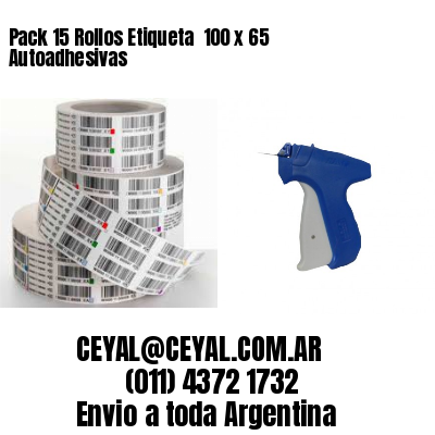 Pack 15 Rollos Etiqueta  100 x 65 Autoadhesivas