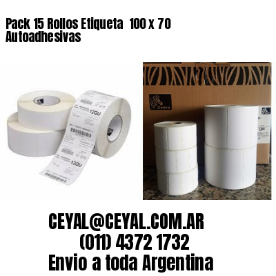 Pack 15 Rollos Etiqueta  100 x 70 Autoadhesivas