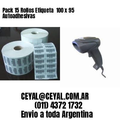 Pack 15 Rollos Etiqueta  100 x 95 Autoadhesivas