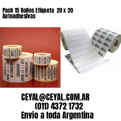 Pack 15 Rollos Etiqueta  20 x 20 Autoadhesivas