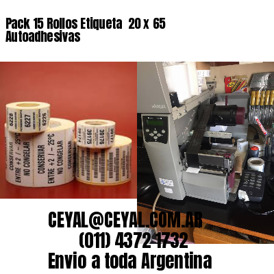 Pack 15 Rollos Etiqueta  20 x 65 Autoadhesivas