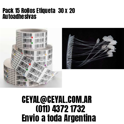 Pack 15 Rollos Etiqueta  30 x 20 Autoadhesivas