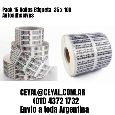 Pack 15 Rollos Etiqueta  35 x 100 Autoadhesivas