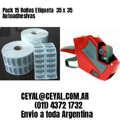 Pack 15 Rollos Etiqueta  35 x 35 Autoadhesivas