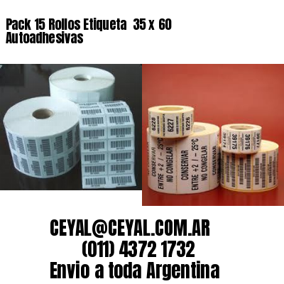 Pack 15 Rollos Etiqueta  35 x 60 Autoadhesivas