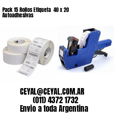 Pack 15 Rollos Etiqueta  40 x 20 Autoadhesivas