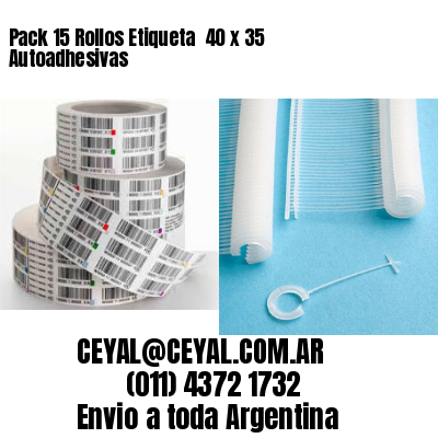Pack 15 Rollos Etiqueta  40 x 35 Autoadhesivas