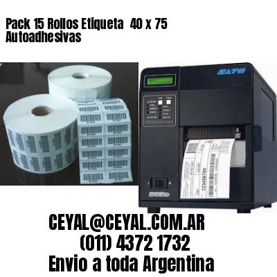 Pack 15 Rollos Etiqueta  40 x 75 Autoadhesivas