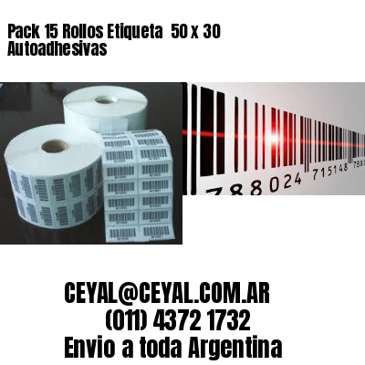 Pack 15 Rollos Etiqueta  50 x 30 Autoadhesivas