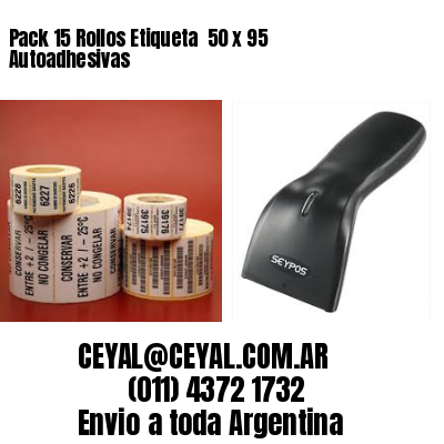 Pack 15 Rollos Etiqueta  50 x 95 Autoadhesivas