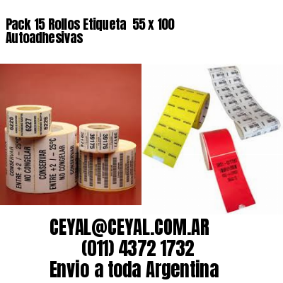 Pack 15 Rollos Etiqueta  55 x 100 Autoadhesivas