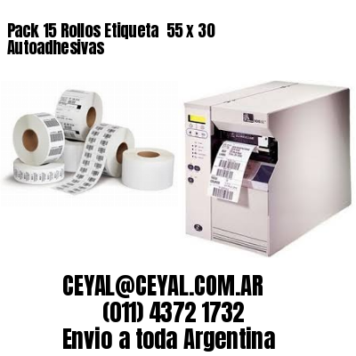 Pack 15 Rollos Etiqueta  55 x 30 Autoadhesivas