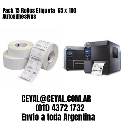 Pack 15 Rollos Etiqueta  65 x 100 Autoadhesivas