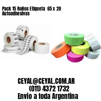 Pack 15 Rollos Etiqueta  65 x 20 Autoadhesivas
