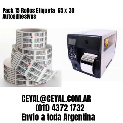 Pack 15 Rollos Etiqueta  65 x 30 Autoadhesivas
