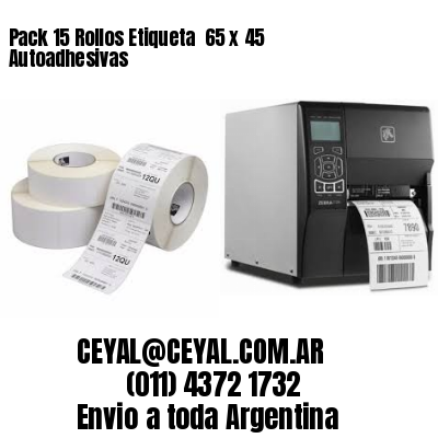 Pack 15 Rollos Etiqueta  65 x 45 Autoadhesivas