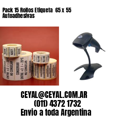 Pack 15 Rollos Etiqueta  65 x 55 Autoadhesivas