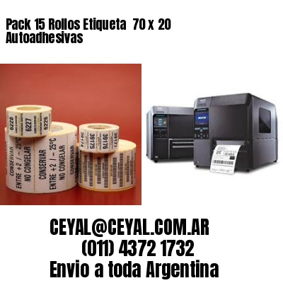 Pack 15 Rollos Etiqueta  70 x 20 Autoadhesivas